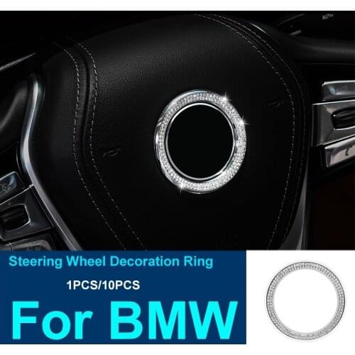 45MM Car Steering Wheel Ring Sticker for E92 E93 F02 E63 E64 E65 E86 E89 E85 Circle Ring Diamond Rhinestone Decal Accessory