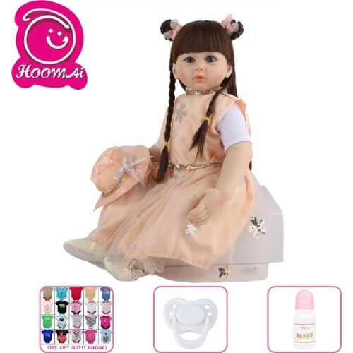 Hoomai 60 CM New princess Reborn Baby Dolls Cloth Body Wig Hair Realistic Reborn Dolls For Children Play Toys Gifts