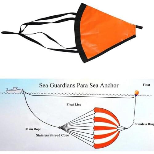 Sea Anchor Drogue + PVC Kayak 32'' Anchor Tow Rope Throw Line For Boat