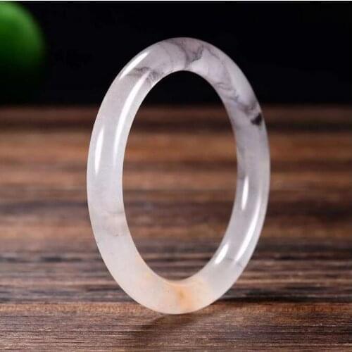 Natural Violet Hand Carved Thin Round Jade Bracelet Fashion Boutique Jewelry Smoke Purple Womens Bracelet