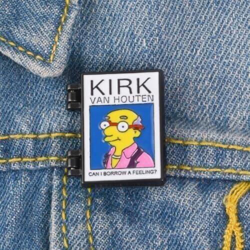 New Audio Tape Cassette Flap Badge Brooch KIKR VAN HOUTAN Cheung Grandpa Brooch Fashion Miss Old Age Brooch