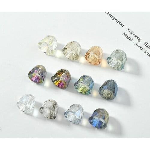 New style 50pcs/lot color print cartoon Wind chimes shape glass straight hole beads diy jewelry earring pendants accessory