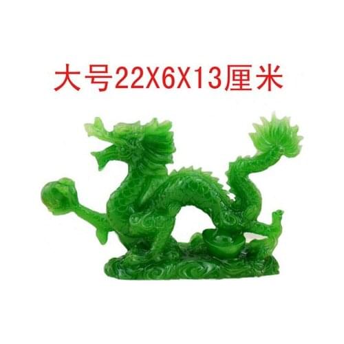 Resin Home size: 22cm*6cm*13cm mitation green jade auspicious crafts twelve zodiac dragon Hanlong lucky town house opening