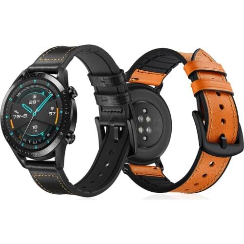Silicone Leather Watchband Correa for HUAWEI WATCH GT 2 46mm 42mm Band Strap for HONOR Magic Watch 2 GT2 Bracelet 22mm