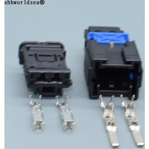 Shhworldsea 1.5mm 2pin auto electric housing plug 988191021 plastic wiring cable unsealed connector 98819-1021