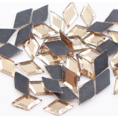 5x10mm Glass Crystals Flatback Rhombic Shape Glue-back Iron on Hotfix Rhinestones Crafts Garment Rhinestones Stones and crystals