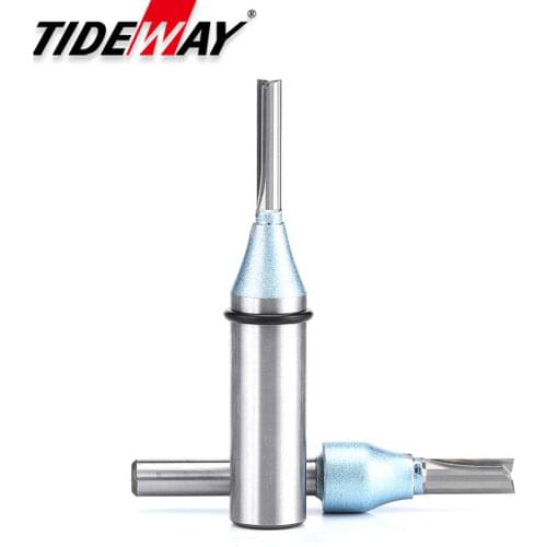 Tideway 1/4 1/2 Shank TCT Straight Router Bits 2 Flutes Milling CutterWoodworking Carving Wood Engraving Carbide CNC Bits