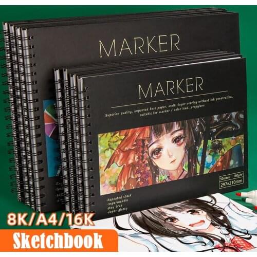 Thick Sketchbook Binder Drawing Book Art Supplies for Student Watercolor Book Graffiti Refillable Suitable School Stationery