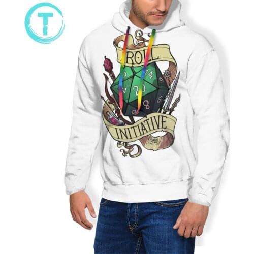 Gaming Hoodie Roll Initiative Hoodies Big Winter Pullover Hoodie Loose Blue Fashion Men Polyester Hoodies