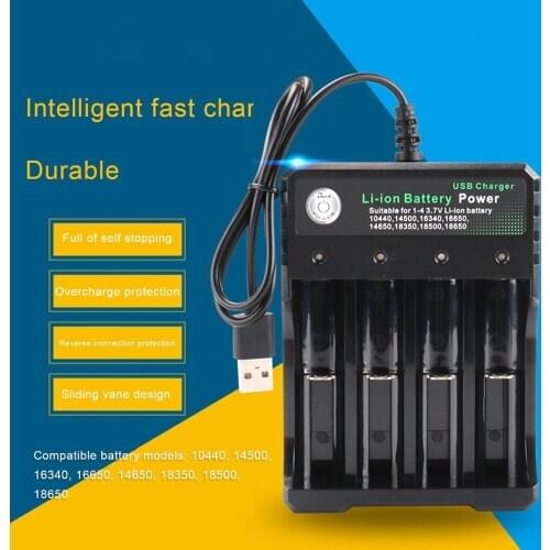 18650 Charger Single Double 4 Slot 3.7v Battery Charger Multifunction Charge Universal Flashlight Charger