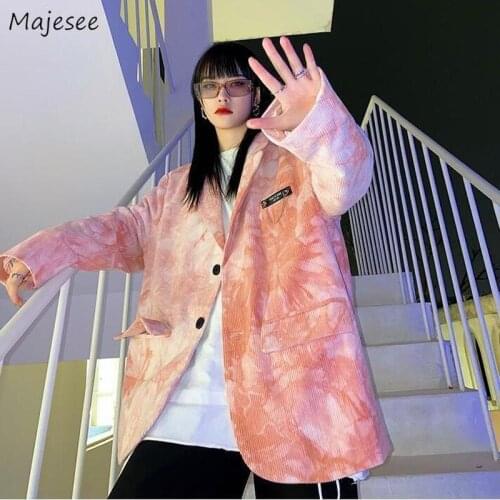 Blazers Women Tie Dye Hip Hop Fashion Loose Y2k Design Casual Outwear Spring Quality Streetwear Chaketas De Mujer All-match Cozy