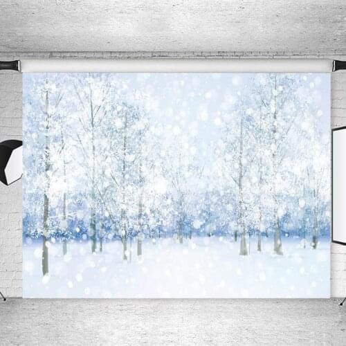 Winter Snowflake Forest Backdrop Jungle Bokeh Wonderland Photographic Backdrops for Photo Studio Christmas Backdrop