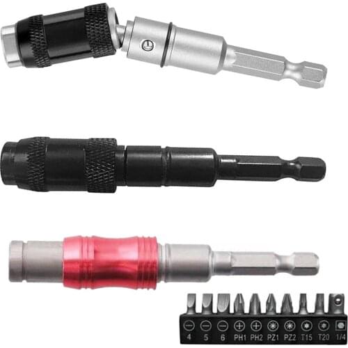 Non Magnetic Screw Drill Tip Pivoting Mode Drill Screw Tool Quick Change Locking Bit Holder Drive Guide Drill Bit Extensions