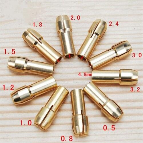 10pcs a lot Electric Grinding Copper Chuck Electric for 0.5-3.2mm Grinding Head Accessories