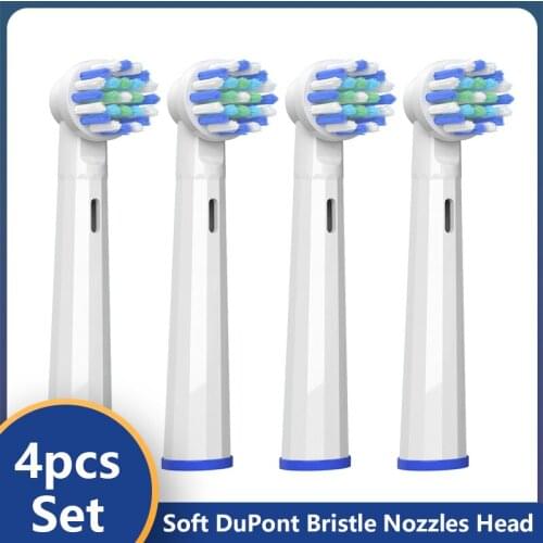 4pcs Multi Angle Replacement Brush Heads for Oral B D12 D16 D100 EB50 Dual Clean Soft Action Floss Electric Toothbrush Heads