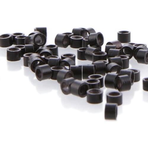 400Pcs/Set 4mm Black Micro Rings Bead Wig Links Tube For Feather Human Hair Extensions