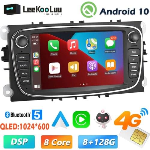 LeeKooLuu 2 din Android 8.1 Car Radio GPS 2Din autoradio stereo Multimedia Player For FORD Focus 2 Mondeo S-MAX C-MAX Galaxy