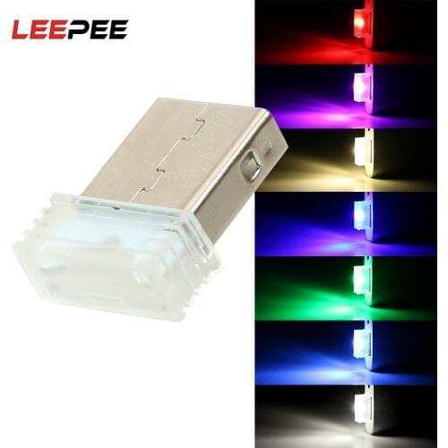 LEEPEE Mini USB Decorative Lamp Car LED Atmosphere Lights Emergency Lighting Car-styling Auto Interior Lights Ambient Lamp