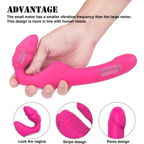 Wireless Remote Control Strapon Dildos Vibrator Strap on Lesbian G Spot Clitoris Stimulator Double Penetration Sex Toy for Woman