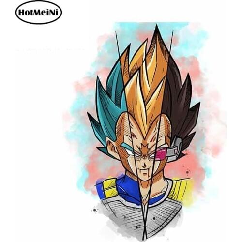 HotMeiNi 13cm x 9.2cm Vegeta Cartoon Anime Car Sticker Wrap Polyethylene JDM Oem Sunscreen Waterproof Car Door Protector