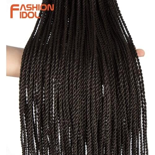 FASHION IDOL Senegalese Twists Hair Bundles Weave Crotchet Hair Extensions 24 Inch Ombre Synthetic Hair Crochet Braids For Women