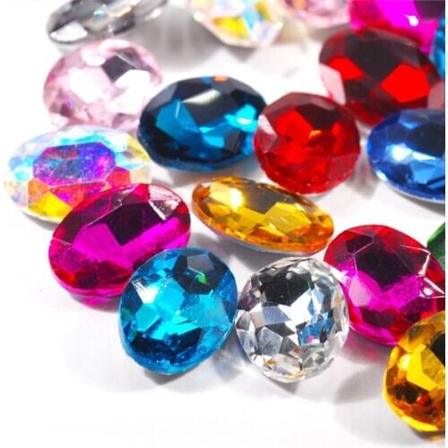 6x8mm 20pcs / Bag High Quality Ellipse Shaped Pointed Bottom Three-dimensional Crystal Glass Rhinestone DIY Nail Art Jewelry