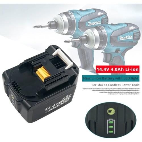 4000mAh BL1440 14.4V Lithium Rechargeable Battery for Makita BL1430 BDA340 BDA341Z BDF343 Electronic Drills LED Indicator