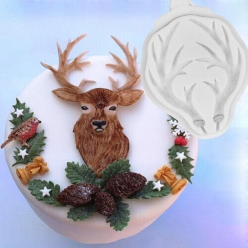 Small Antlers Mould Silicone Mold Fondant Cake Decorating Tool Gumpaste Sugarcraft Chocolate Bakeware Cupcakes Topper
