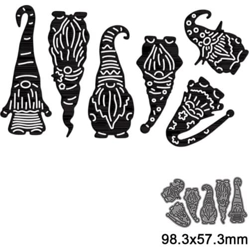 6pcs Happy Halloween Dwarf Metal Cutting Dies Stencils For DIY Scrapbooking Photo Album Season Embossing DIY Paper Cards New