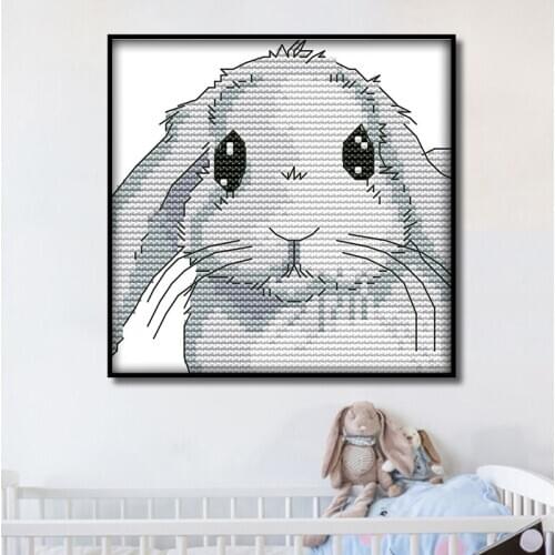 Cross Stitch Kits a cute rabbit Patterns decor Printed embroidery Needlework Set Counted Cross Stitch Joy Sunday animal crossing
