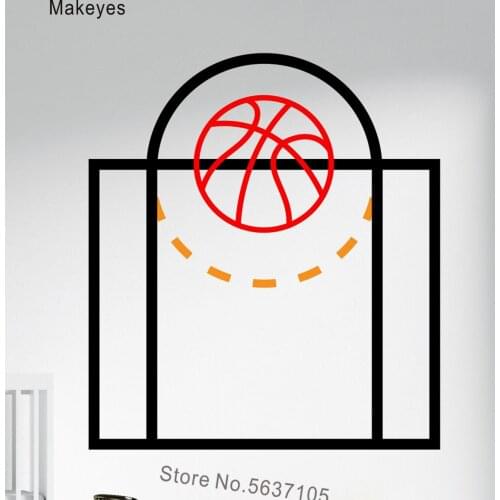 Makeyes Basketball Free Throw Line Wall Decals Home Sport Decor Vinyl Designs Wallpaper Basketball Lines Drawing Wall Decal Q964