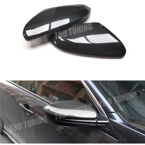 Real Dry Carbon Fiber Mirror Cover For Honda Civic Insight Crider 2016 2017 2018 2019 Add On Style Rear Side View Mirror Cover