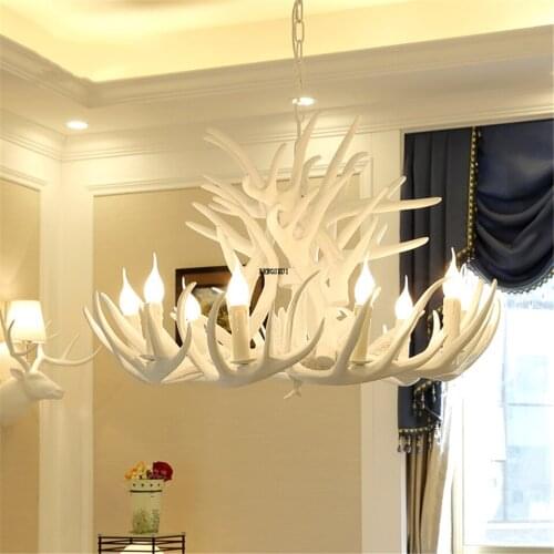 Nordic LED Chandelier E14 Pendant Lamps Lighting Hanglamp Industrial Buck Deer Horn Antler Bedroom Living Room Kitchen Fixtures