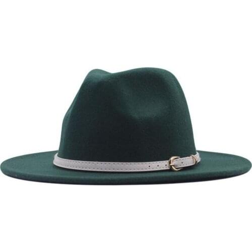 New Arrival Fashion Retro Fedoras Top Jazz Felt Wide Brim Hat Belt Decor Autumn Winter Bowler Formal Hats Cap Outdoor