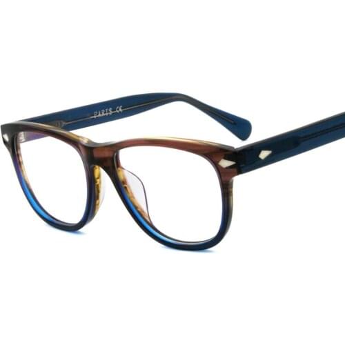 Eyeglasses Acetate Glasses Big Large Square Rim Frame Prescription Eyewear Lady Women Men Handmade Office Blue Red Popular 618G