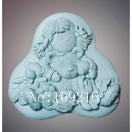 Wholesale!!!1pcs Puppets Children (ZX260) Silicone Handmade Soap Mold Crafts DIY Mold