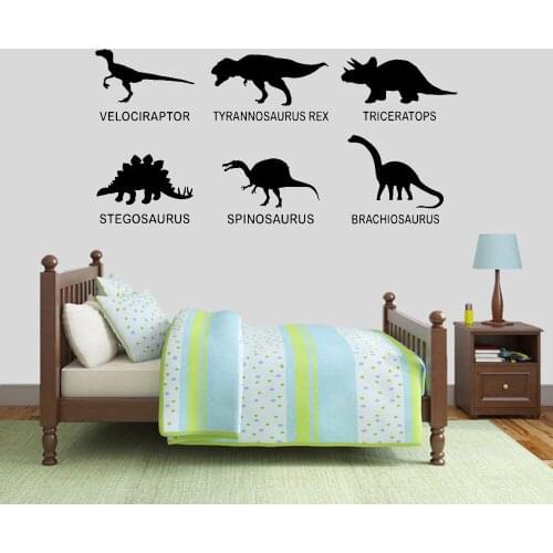 Detachable Mural Home Wall Decoration Six Dinosaur Vinyl Wall Stickers Home Decoration Boy Room Living Room Playroom