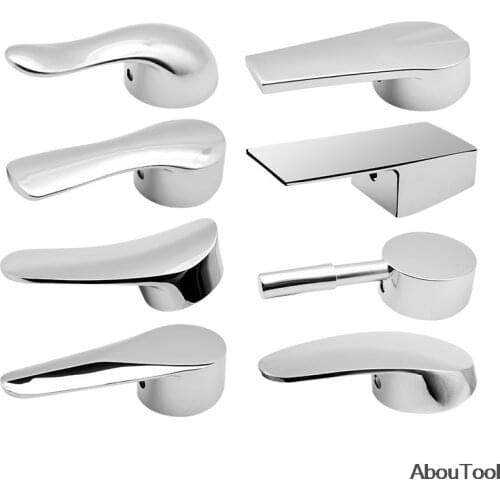 Bathroom Replacement Faucet Handle Chrome Plated Taps Accessories for 35mm/40mm Cartridge Spool Faucet Single Metal Lever Handle