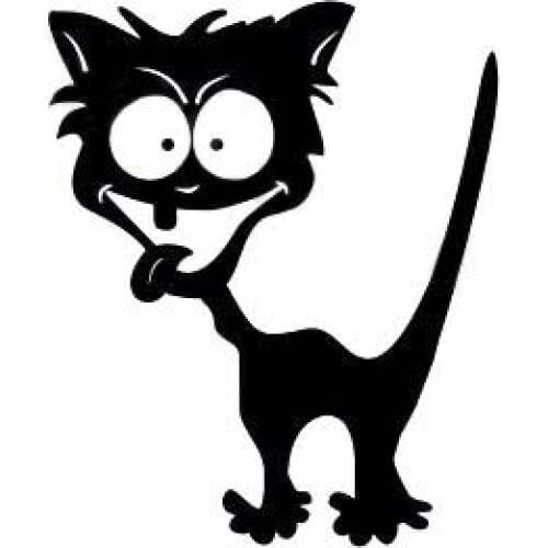 Car Styling Sticker on Car, Reflective Waterproof Vinyl Funny Crazy Cat Car Sticker Motorcycle sticker