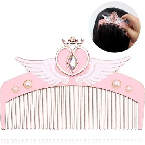 Japan Anime Salior Moon Card Captor Sakura Gentle Anti-static Cosmetic Comb Metal Combs Hairbrush Magic Wand Fan favorites