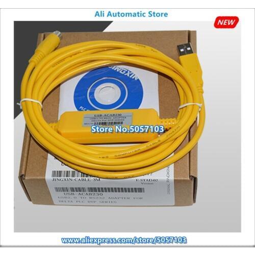 Yellow USB-ACAB230 DELTA DVP Series PLC Programming Download Cable Support WIN7