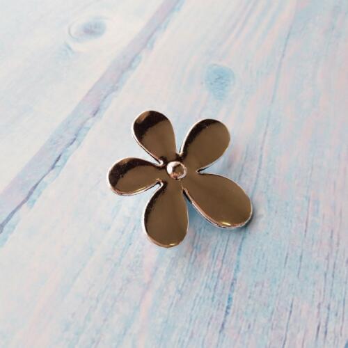 10pcs/lot Three-Holes Flower Buttons Sewing-On Silvery Metal Button For Clothes Bag Fashion Craft DIY Decoration 35 *32mm