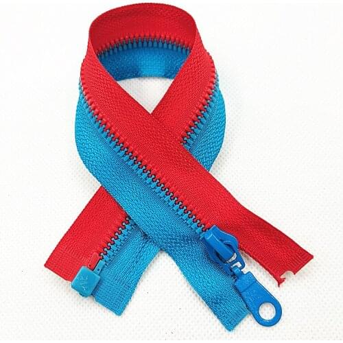 2Pieces 5#(25-70cm) Detachable Resin Zipper Opening Automatic Ecological Locking Plastic Zipper For Sewing Suit