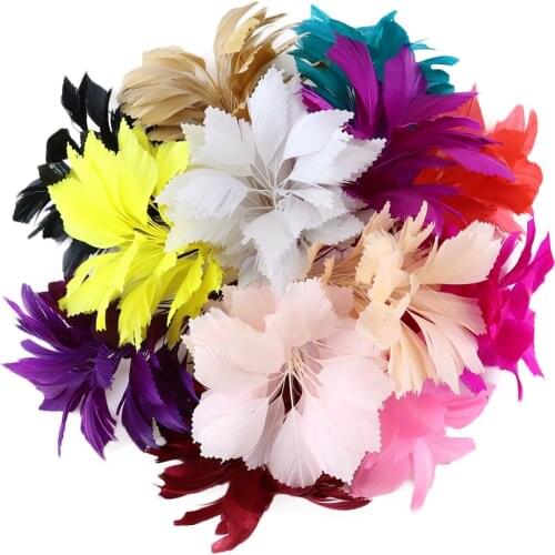 25-30CM Colorful Goose Feathers Trim Flower Corsage DIY Wedding Headdress Decoration Carnival Clothes Accessories Plumes Crafts
