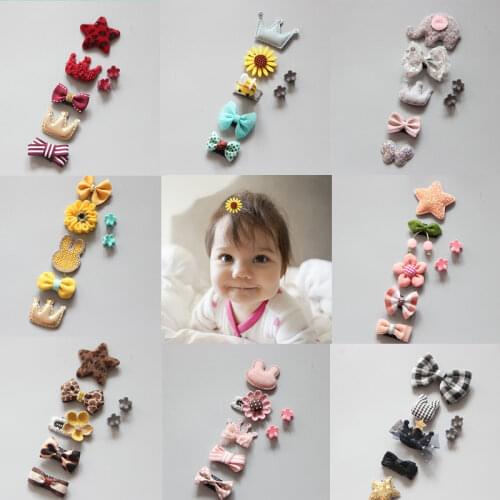 5Pcs/Set Cute Cartoon Princess Hairpin Kids Girls Hair Clips Bows Barrette Accessories for Children Hairclip Headdress Hairgrips