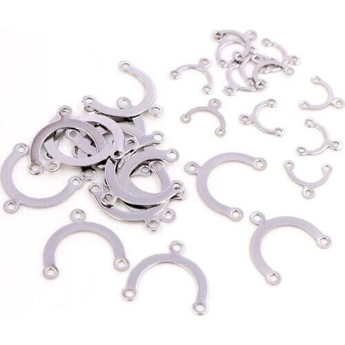 50pcs 9.5x10mm/15x16mm No Fade 316 Stainless Steel Three Hole Earrings findings Earwire Accessories jewelry making Accessories