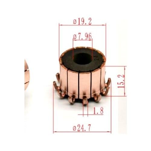 7.96x19.2x15.2mm 12pCopper Bars Alternator Electric Motor Commutator Copper Commutator for Mini Drill On Armature Commutator