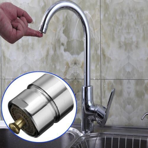 Leante 1PC Brass One Touch Control Faucet Aerator Water Saving Tap Aerator Valve Male Thread 23.6mm Bubbler Purifier Stop Water