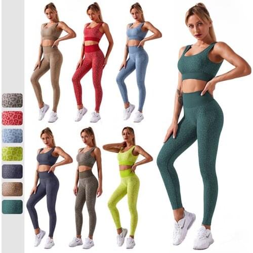 Seamless Yoga Set Snakeskin Sport Set Women 2 Piece Gym Set Workout Clothes For Women Sports Bra Sport Leggings Women Tracksuits