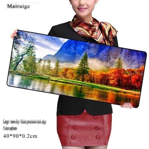 Mairuige Nature Beauty Large Gaming Mouse Pad 900*300mm Plain Extended Anti-slip Natural Rubber Computer Keyboard Desk Mice Mat